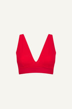 A ghost image of a red mesh fuller cup bralette 