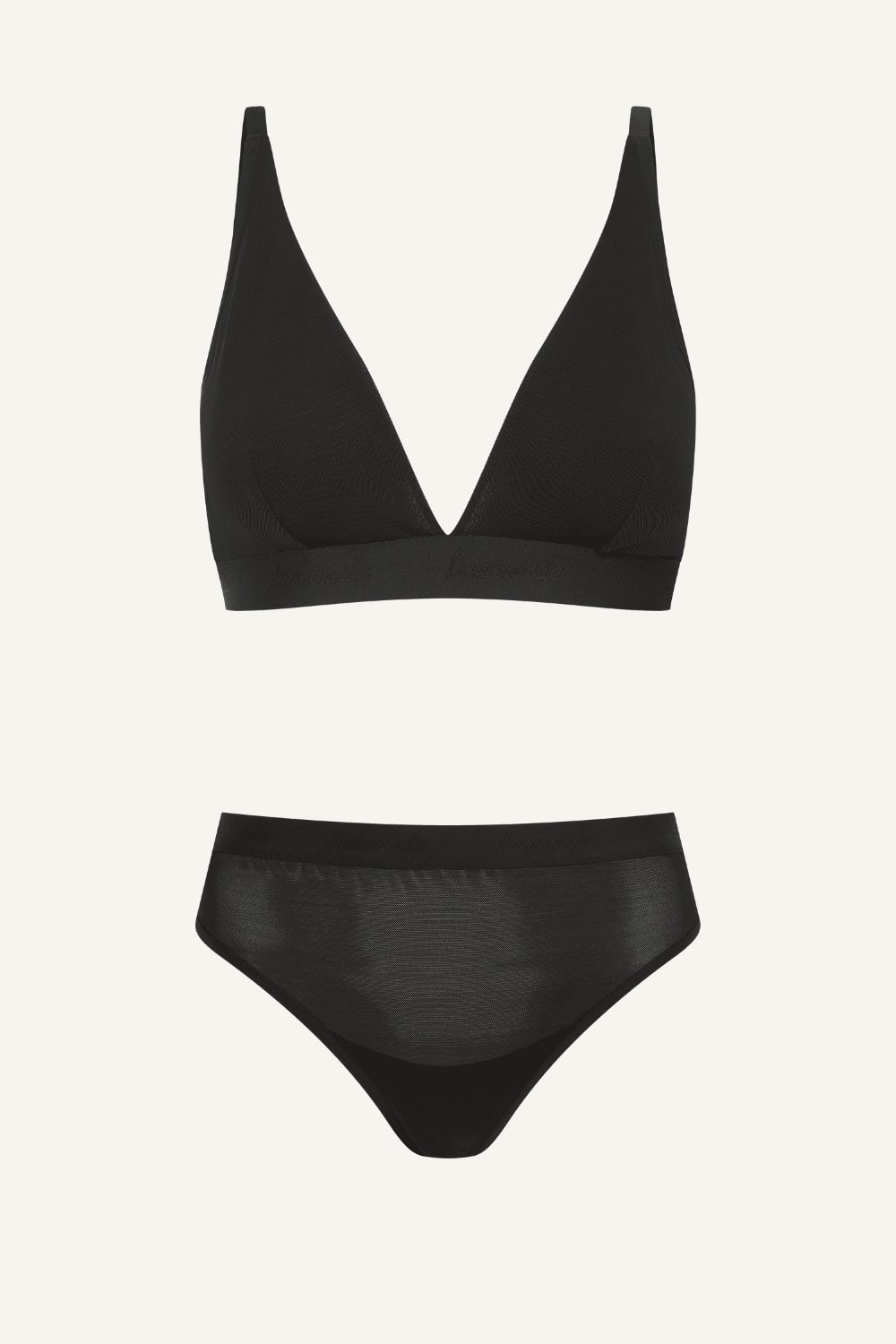 So Soft Mesh Bralette & Brief Set - Black