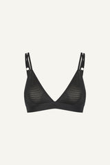 So Soft Mesh Bralette - Striped Black