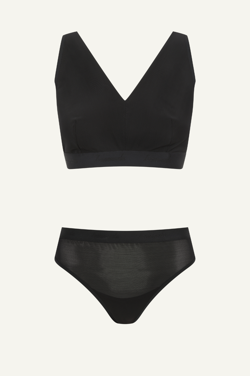 So Soft Mesh Bralette & Brief Set - Black
