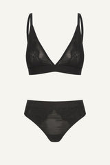 Synergy Lace and Mesh Bralette & Brief Set - Black