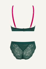 Signature Lace Synergy Bralette & Brief Set - Forest Green