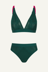 Signature Lace Synergy Bralette & Brief Set - Forest Green