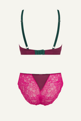 Signature Lace Synergy Bralette & Brief Set - Wine