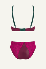 Signature Lace Synergy Bralette & High Waisted Brief Set - Wine