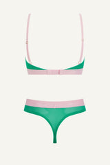 Synergy Lace Bralette & Thong Set - Emerald