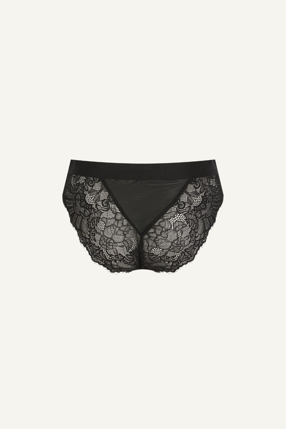 A ghost image of the back of the Synergy Lace and Mesh Brief - Black