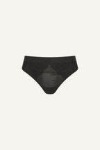 A ghost image of the front of the Synergy Lace and Mesh Brief - Black