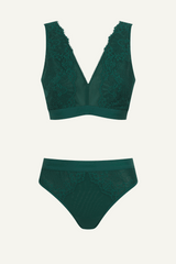 Signature Lace Synergy Fuller Cup Bralette & Brief Set - Forest Green