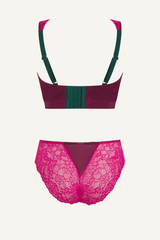 Signature Lace Synergy Fuller Cup Bralette & Brief Set - Wine