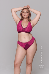 Signature Lace Synergy Fuller Cup Bralette & Brief Set - Wine