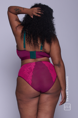 Signature Lace Synergy Fuller Cup Bralette & High-Waisted Brief Set - Wine