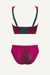 Signature Lace Synergy Fuller Cup Bralette & High-Waisted Brief Set - Wine