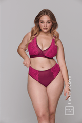 Signature Lace Synergy Fuller Cup Bralette & High-Waisted Brief Set - Wine