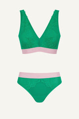 Synergy Lace Fuller Cup & Thong Set - Emerald