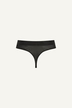 A ghost image of the back of the Synergy Lace and Mesh Thong - Black