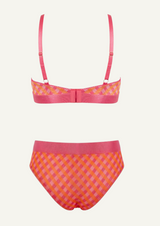 So Soft Mesh Check Print Fuller Cup & Brief Set - Pink