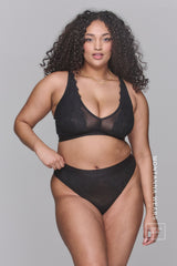 Synergy Lace and Mesh Fuller Cup & Brief Set - Black