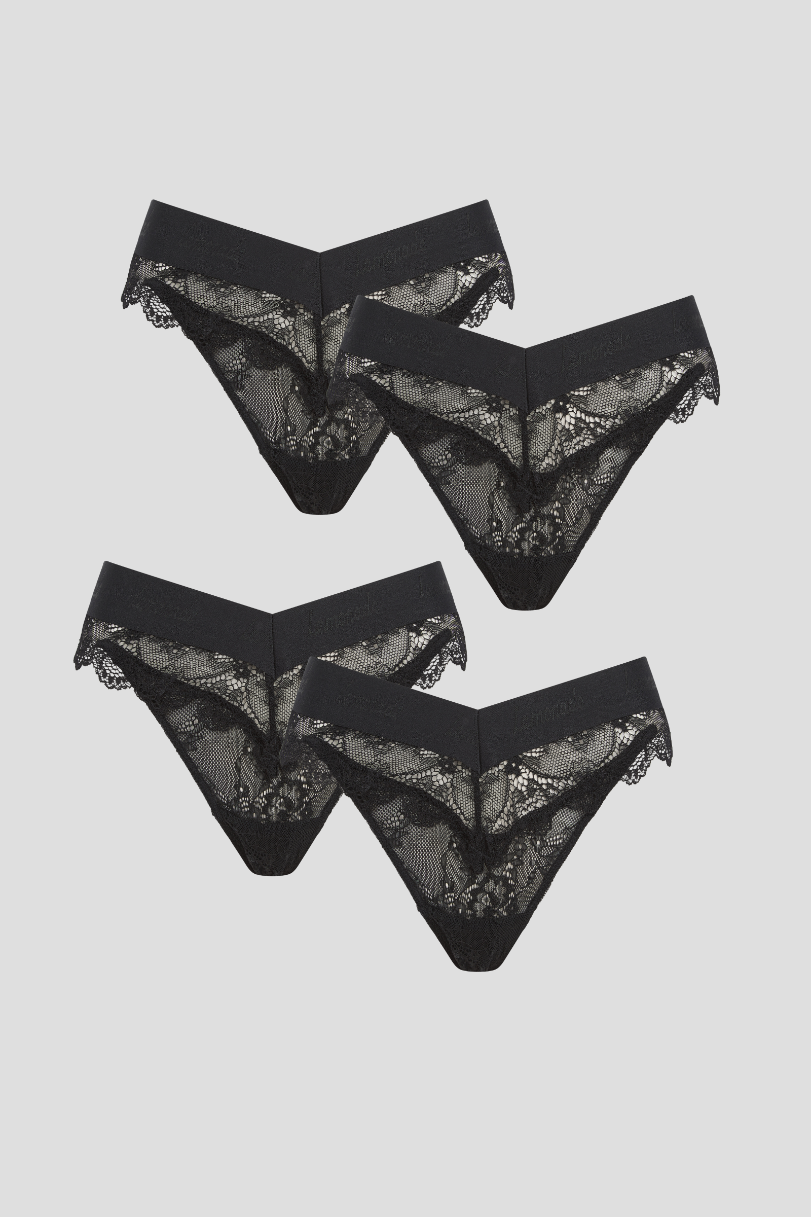 Signature Lace Brazillian 4 Pack - Black