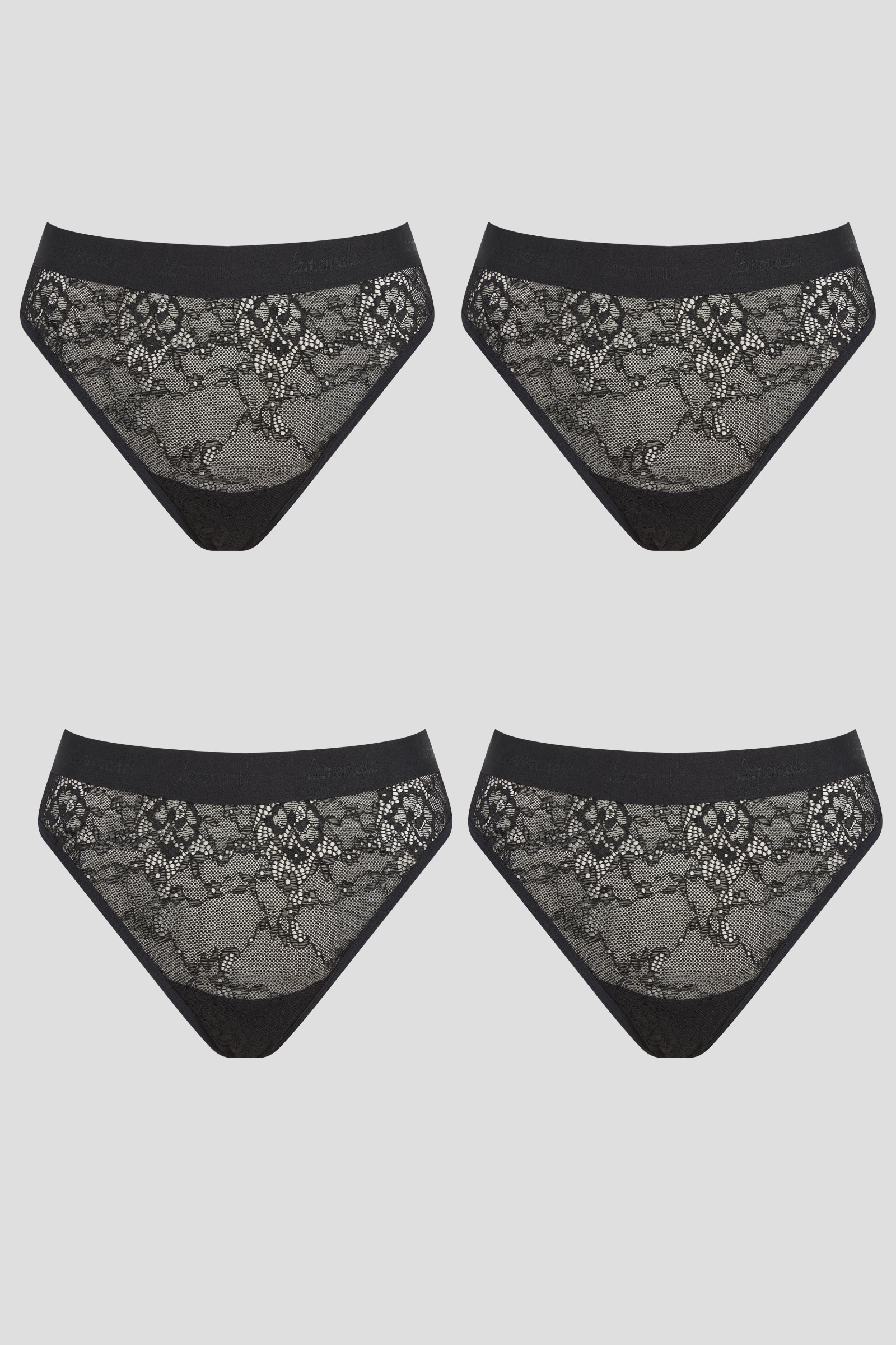 Signature Lace Brief 4 Pack - Black