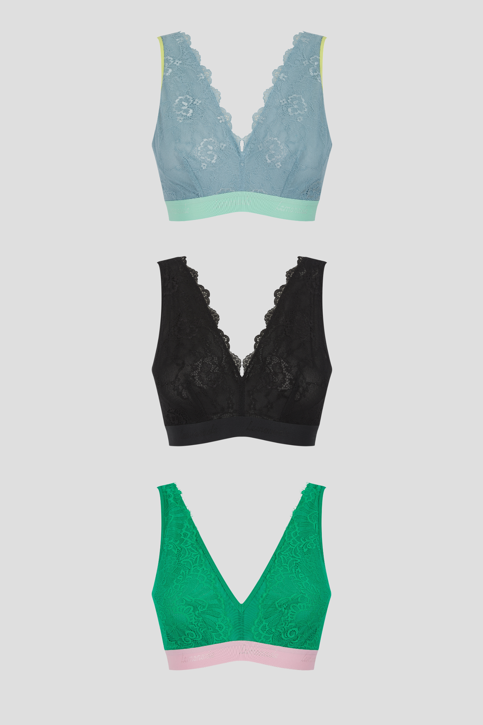 Lace Fuller Cup Bralette - 3 Pack