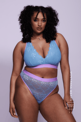 Signature Lace Fuller Cup Bralette & Brief - Pastel Blue