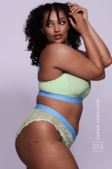 Signature Lace Fuller Cup Bralette & Brazilian - Pastel Green