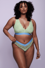 Signature Lace Fuller Cup Bralette & Brazilian - Pastel Green
