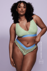 Signature Lace Fuller Cup Bralette & Brazilian - Pastel Green