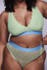 Signature Lace Fuller Cup Bralette & Brief - Pastel Green