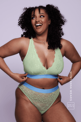 Signature Lace Fuller Cup Bralette & Brief - Pastel Green