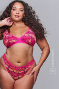 Pink Snake Print Bralette and Brief Set