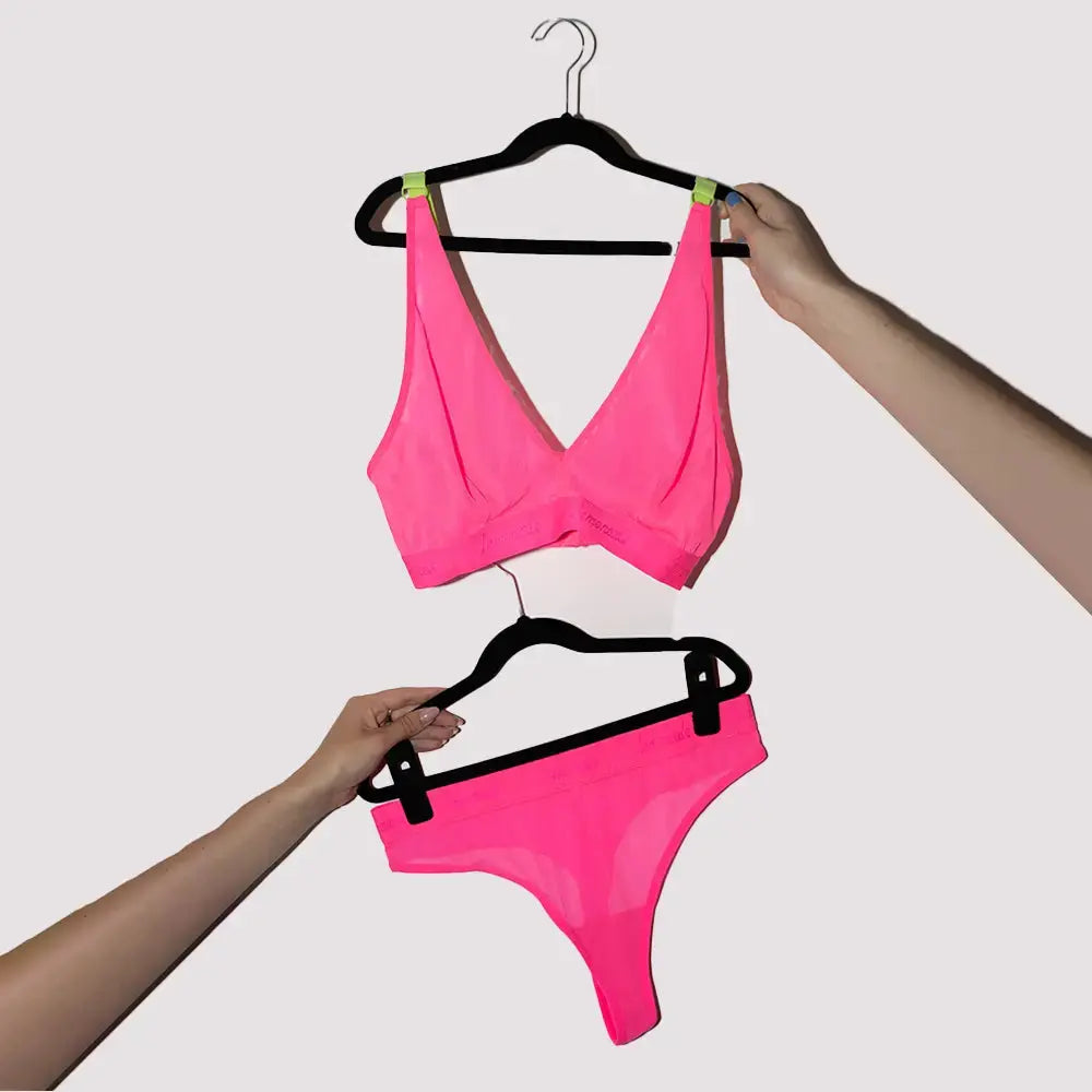 The Mesh Fuller Cup Bra  Neon Pink - Lemonade Dolls