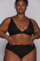 Synergy Lace and Mesh Bralette - Black