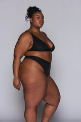 Synergy Lace and Mesh Bralette & Thong Set - Black