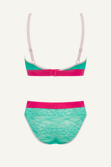 Signature Lace Bralette & High Waisted Brief Set - Trilogy Green