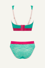 Signature Lace Fuller Cup Bralette & High Waisted Brief Set - Trilogy Green