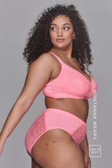 The One Signature Lace High Support Bra  - Coral