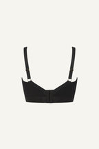 a ghost imsge of the back of The One Signature Lace High Support Black Bra