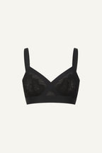 A ghost image front on of The One Signature Lace High Support Bra - Black