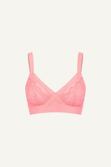 The One Signature Lace High Support Bra  - Coral