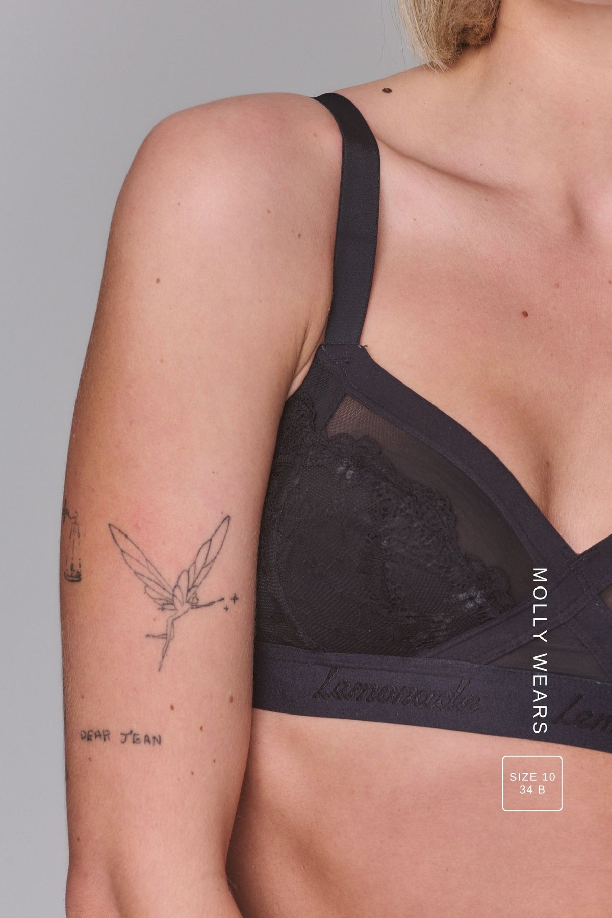 Black Lace Supportive Bra And Mesh Mid Rise Brazilian Set