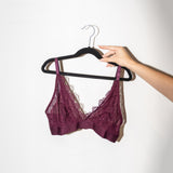 Signature Lace Bralette - Wine