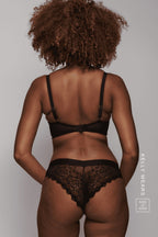 Black Lace Push Up Bra And Brazilian Set