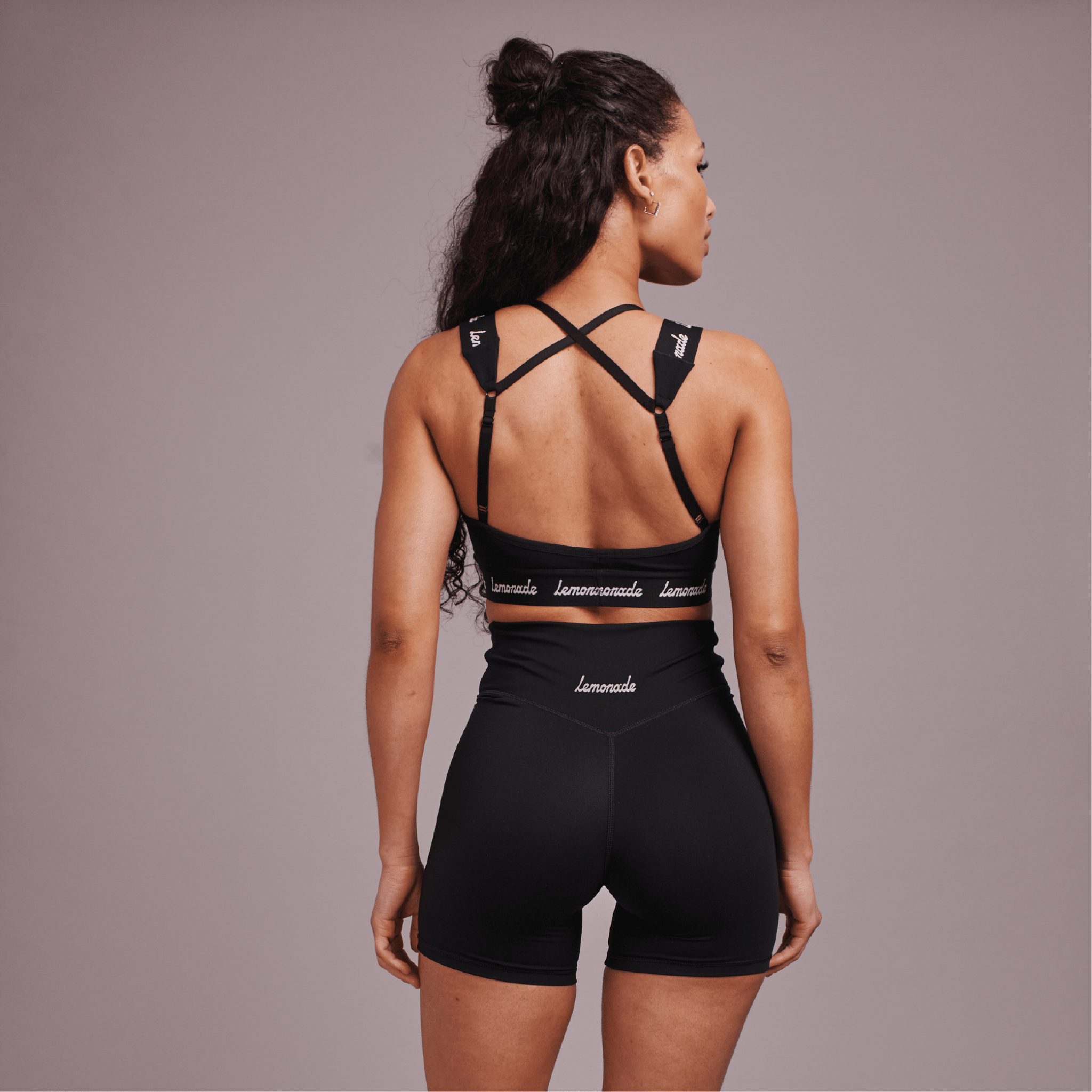 Cross Strap Sports Bra - Black - Lemonade Dolls