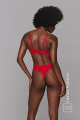Everyday Eco Bralette & Thong Set - Red - Lemonade Dolls