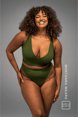 Ensemble soutien-gorge et string Everyday Eco à bonnets généreux - Kaki