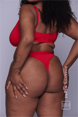 Everyday Eco Fuller Cup Bra & Thong Set - Red - Lemonade Dolls