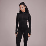 High Neck Zip Top - Black - Lemonade Dolls
