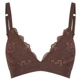 Nude Lace Bralette - Chocolate